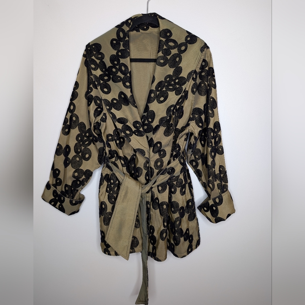 Mycra Pac Olive Green Black Design Rain Coat M